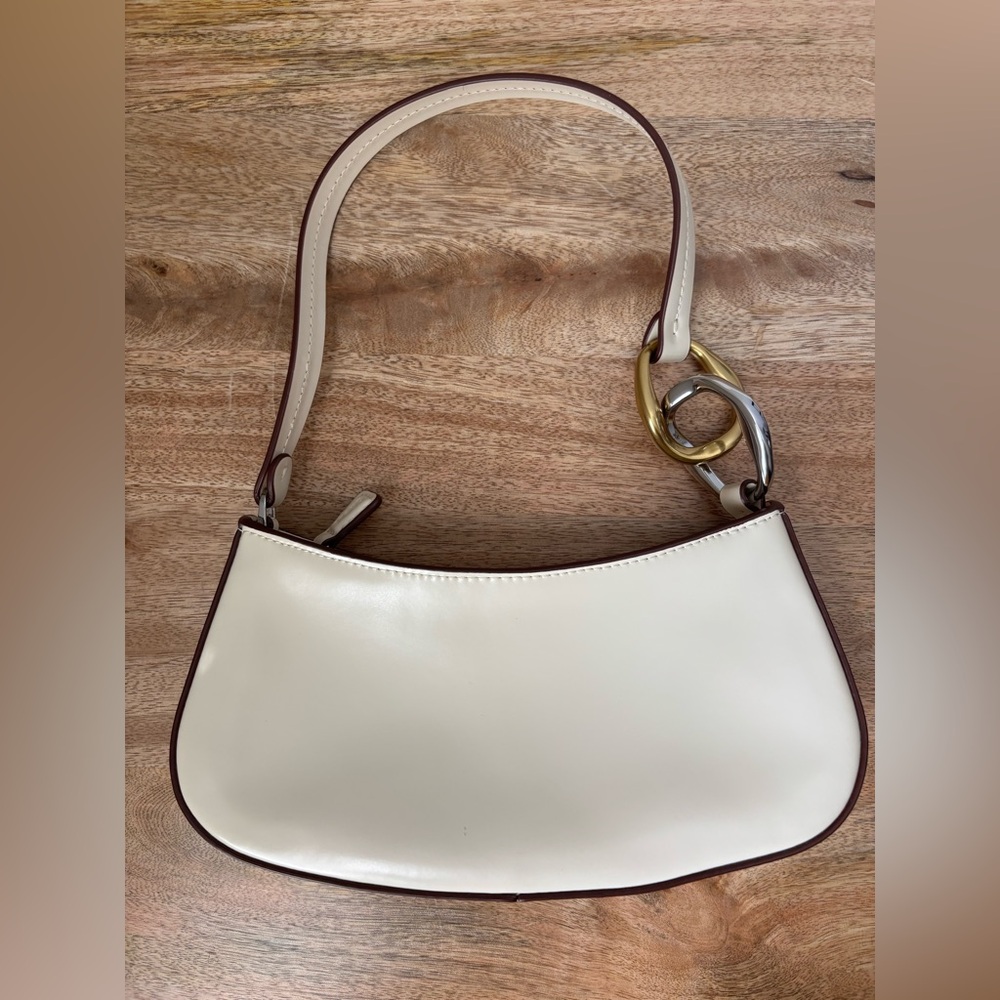 STAUD Ollie Leather Shoulder Bag, Cream - Picture 3 of 4